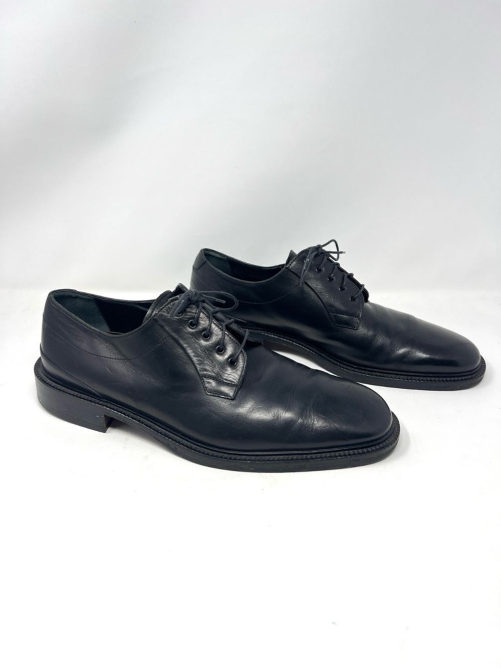 Cole Haan Italy Plain Toe Derby Black Leather Dress Shoes 11 D
